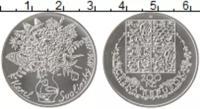 Монета 200 крон Чехии 1996 года Серебро Сволинский