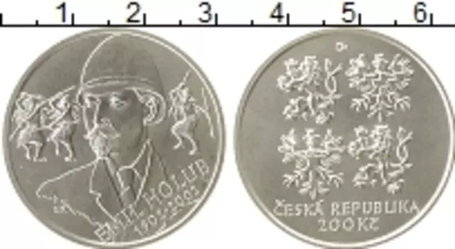 Монета 200 крон Чехии 2002 года Серебро 100 лет со дня смерти Эмиль Голуба