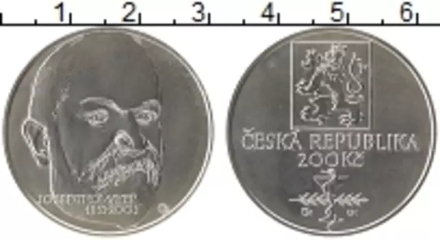 Монета 200 крон Чехии 2003 года Серебро 150 лет со дня рождения Иосифа Томайера