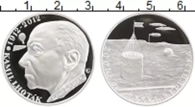 Монета 200 крон Чехии 2012 года Серебро 100 лет со дня рождения Камила Лготака