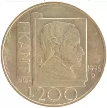 Монета 200 лир Сан-Марино 1996 года Бронза