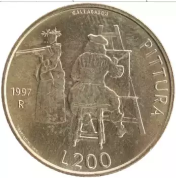 Монета 200 лир Сан-Марино 1997 года Бронза