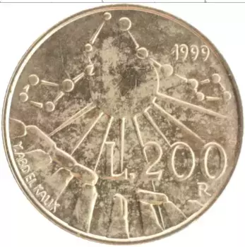Монета 200 лир Сан-Марино 1999 года Бронза