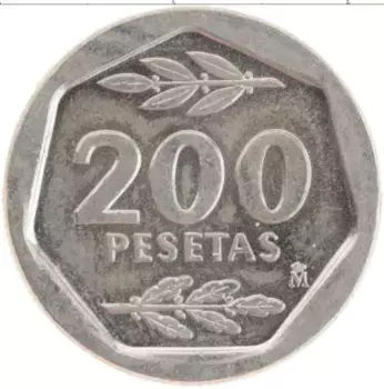 Монета 200 песет Испании 1987 года Медно-никель Хуан Карлос I