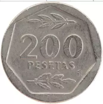 Монета 200 песет Испании 1988 года Медно-никель Хуан Карлос I