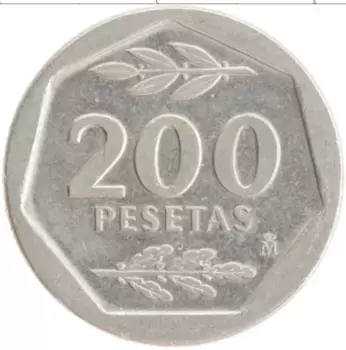 Монета 200 песет Испании 1988 года Медно-никель Хуан Карлос I