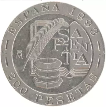 Монета 200 песет Испании 1993 года Медно-никель Хуан Луис Вивес