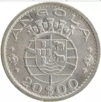 Монета 20 эскудо Анголы 1955 года Серебро