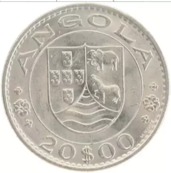Монета 20 эскудо Анголы 1971 года Медно-никель