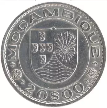 Монета 20 эскудо Мозамбика 1972 года Медно-никель