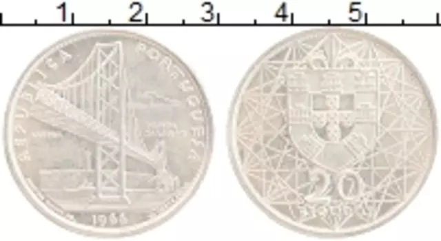 Монета 20 эскудо Португалии 1966 года Серебро Мост Антониу Салазара