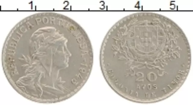 Монета 20 авос Тимора 1945 года Медно-никель