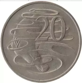 Монета 20 центов Австралии 1966 года Медно-никель Елизавета II