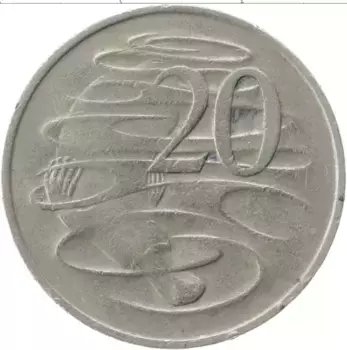 Монета 20 центов Австралии 1966 года Медно-никель Елизавета II