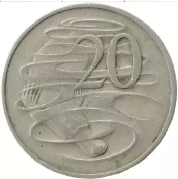 Монета 20 центов Австралии 1966 года Медно-никель Елизавета II