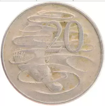 Монета 20 центов Австралии 1966 года Медно-никель Елизавета II