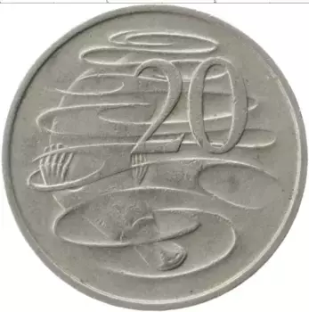 Монета 20 центов Австралии 1967 года Медно-никель Елизавета II