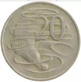 Монета 20 центов Австралии 1967 года Медно-никель