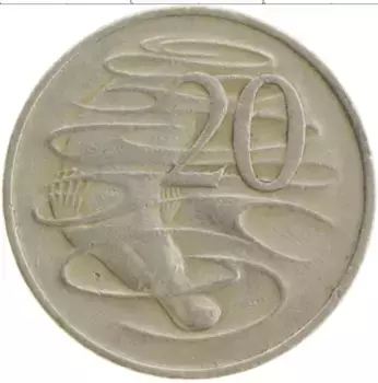 Монета 20 центов Австралии 1967 года Медно-никель