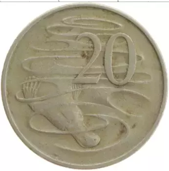 Монета 20 центов Австралии 1967 года Медно-никель