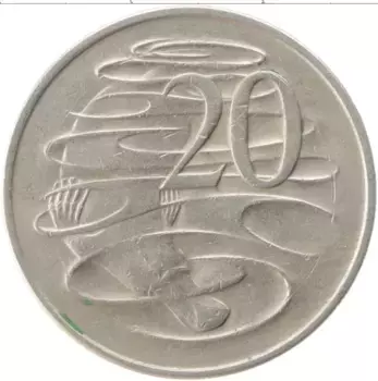 Монета 20 центов Австралии 1968 года Медно-никель Елизавета II
