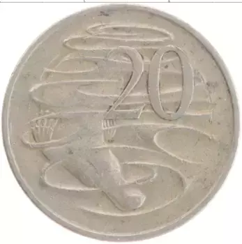 Монета 20 центов Австралии 1968 года Медно-никель Елизавета II