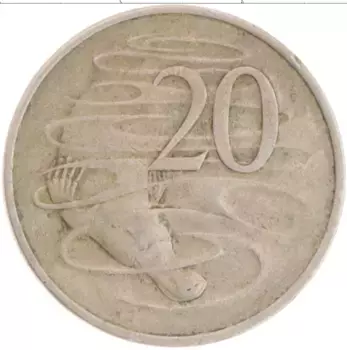 Монета 20 центов Австралии 1980 года Медно-никель