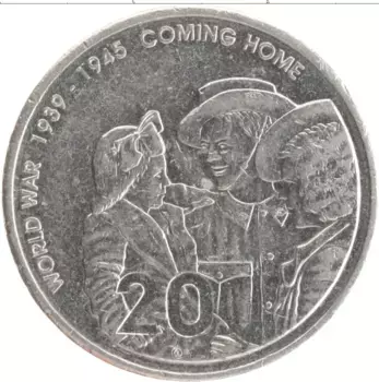 Монета 20 центов Австралии 2005 года Медно-никель Елизавета II