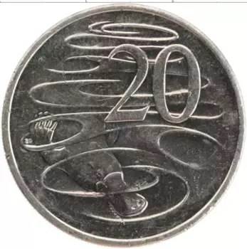 Монета 20 центов Австралии 2007 года Медно-никель