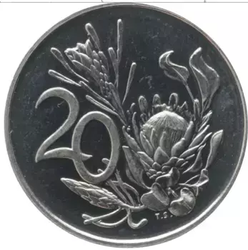 Монета 20 центов Южно Африканской Республики 1973 года Медно-никель