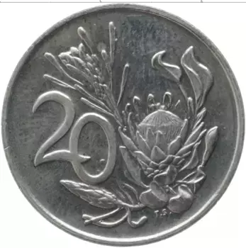 Монета 20 центов Южно Африканской Республики 1978 года Медно-никель