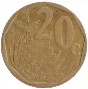 Монета 20 центов Южно Африканской Республики 2003 года Бронза