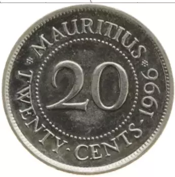 Монета 20 центов Маврикия 1996 года Медно-никель Сивусагур Рамгулам