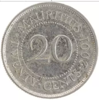 Монета 20 центов Маврикия 2001 года Медно-никель Сивусагур Рамгулам
