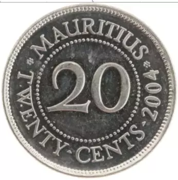 Монета 20 центов Маврикия 2004 года Медно-никель Сивусагур
