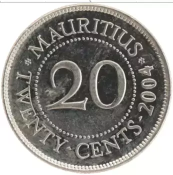 Монета 20 центов Маврикия 2004 года Медно-никель Сивусагур Рамгулам