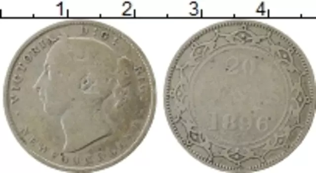 Монета 20 центов Ньюфаундленда 1896 года Серебро Виктория