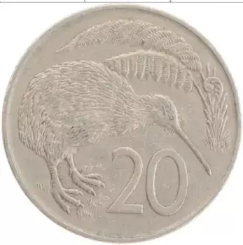 Монета 20 центов Новой Зеландии 1967 года Медно-никель Елизавета II