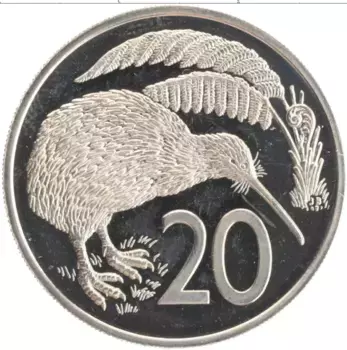 Монета 20 центов Новой Зеландии 1967 года Медно-никель Елизавета II