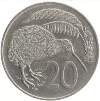 Монета 20 центов Новой Зеландии 1979 года Медно-никель Елизавета II