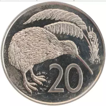 Монета 20 центов Новой Зеландии 1983 года Медно-никель Елизавета II