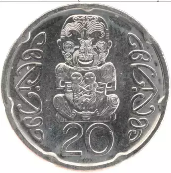 Монета 20 центов Новой Зеландии 2006 года Медно-никель Елизавета II