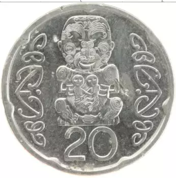 Монета 20 центов Новой Зеландии 2006 года Медно-никель Елизавета II