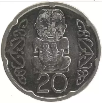 Монета 20 центов Новой Зеландии 2006 года Медно-никель Елизавета II