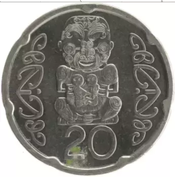 Монета 20 центов Новой Зеландии 2006 года Медно-никель Елизавета II