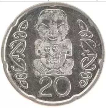 Монета 20 центов Новой Зеландии 2014 года Медно-никель