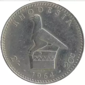 Монета 20 центов Родезии 1964 года Медно-никель Елизавета II