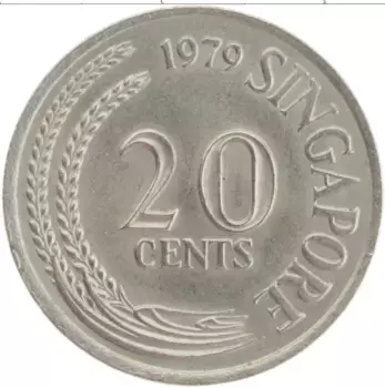 Монета 20 центов Сингапура 1979 года Медно-никель