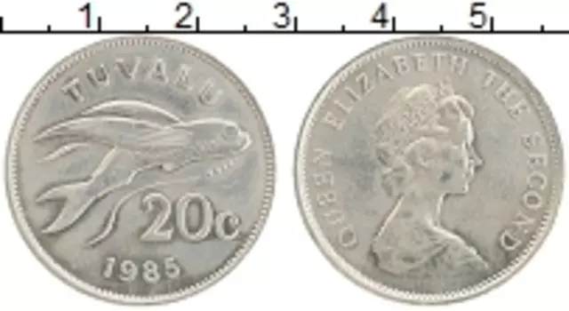 Монета 20 центов Тувалу 1985 года Медно-никель