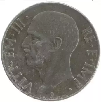 Монета 20 чентезимо Италии 1941 года Медно-никель Виктор Эммануил III